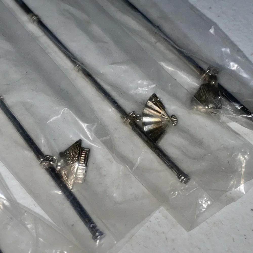 VTG Sterling Silver Set Of 6 Sakai Japan Iced Tea Spoons Cocktail Straws NEW
